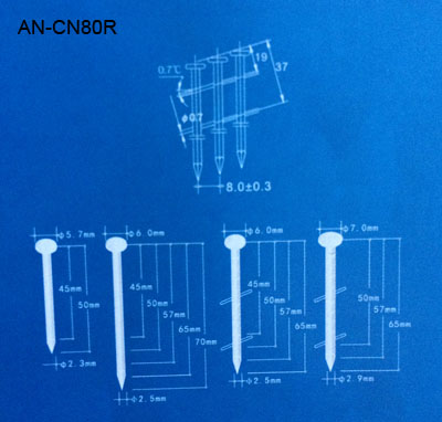 Industrial coil nail size